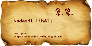 Nádasdi Mihály névjegykártya