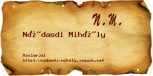 Nádasdi Mihály névjegykártya