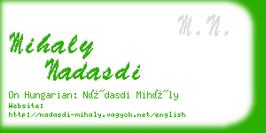 mihaly nadasdi business card